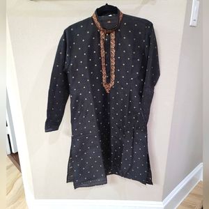 Black and gold boys Kurta